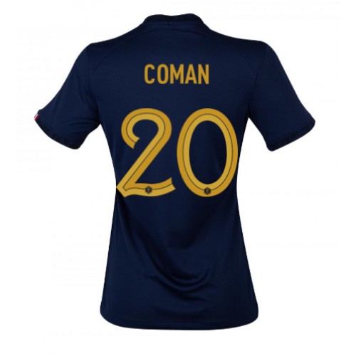 Maillot de foot France Kingsley Coman #20 Domicile Femmes Monde 2022 Manches Courte
